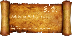 Bablena Valéria névjegykártya